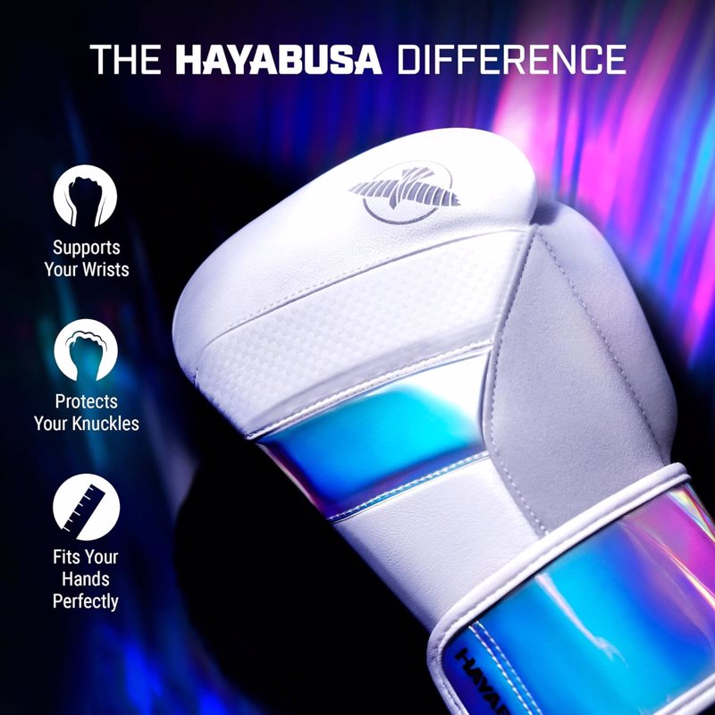 Hayabusa T3 Boxing Gloves -white/iridescent
